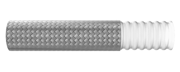 A convoluted PTFE hydraulic hose.