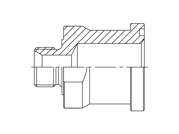 A drawing of DABPM1364 flange adaptor.