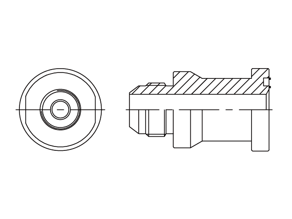 A drawing of DAJCM1334 flange adaptor.