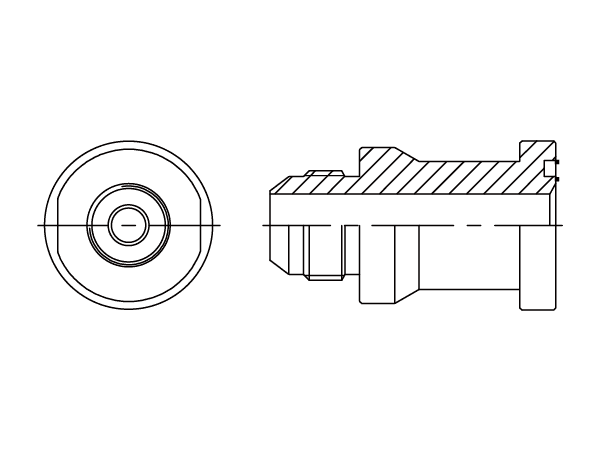 A drawing of DAJCM1364 flange adaptor.