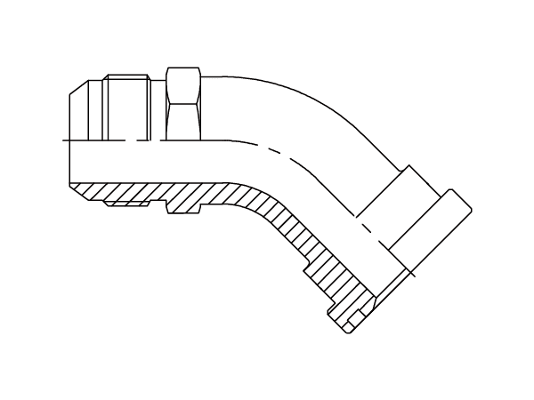 A drawing of DAJCM4334-B flange adaptor.