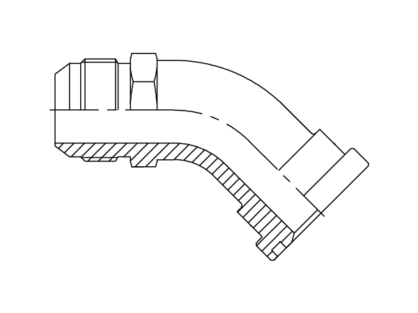 A drawing of DAJCM4364-B flange adaptor.