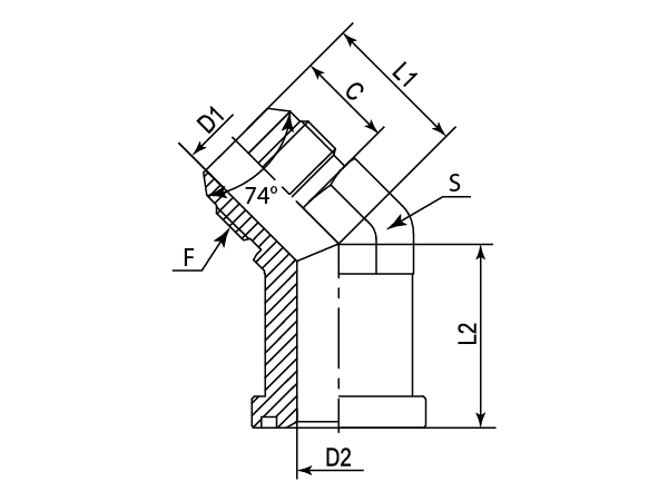 A drawing of DAJCM4364 flange adaptor.