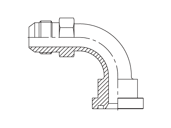 A drawing of DAJCM9334-B flange adaptor.