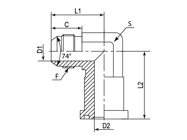 A drawing of DAJCM9334 flange adaptor.