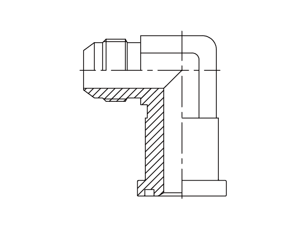 A drawing of DAJCM9334 flange adaptor.