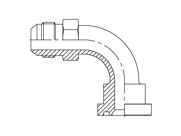 A drawing of DAJCM9364-B flange adaptor.