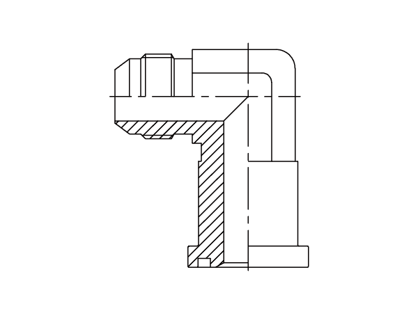 A drawing of DAJCM9364 flange adaptor.