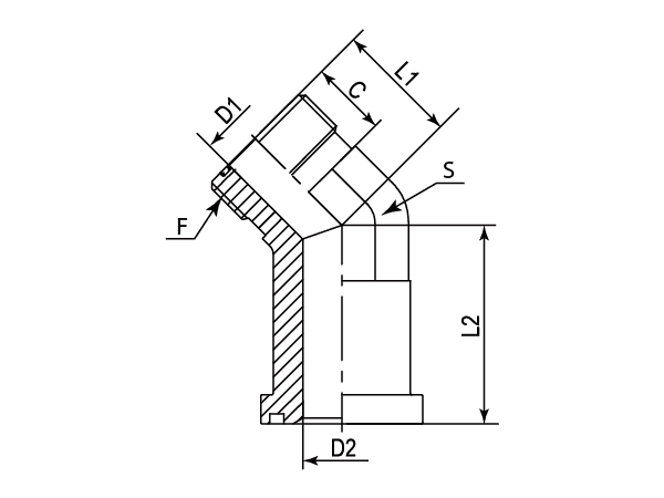 A drawing of DAOF54364 flange adaptor.
