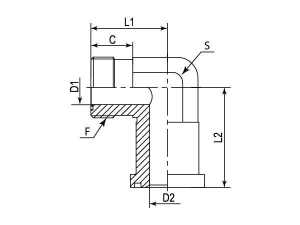 A drawing of DAOF59364 flange adaptor.