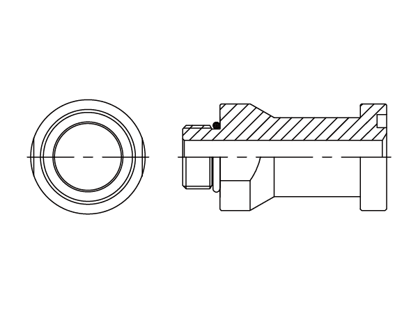 A drawing of DAUNM1334 flange adaptor.