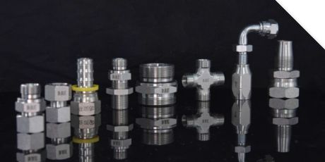 Several different types of DME&JDE fluid connector are displayed.