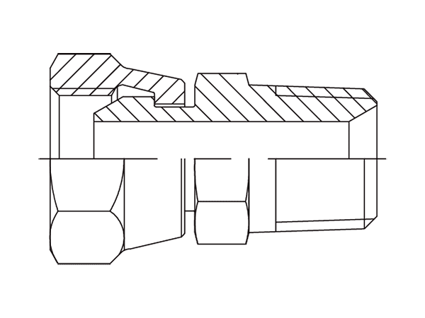 A drawing of DABP1107M hydraulic adaptor.