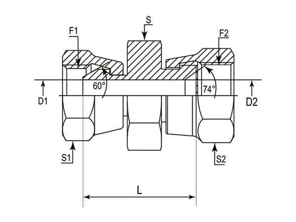 A drawing of DABP11251 hydraulic adaptor.