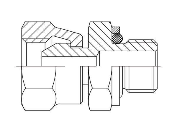 A drawing of DABP1152Q hydraulic adaptor.