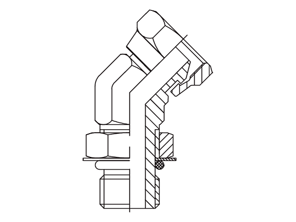 A drawing of DABP14065 hydraulic adaptor.