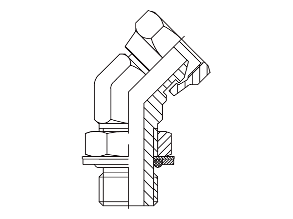 A drawing of DABP1406Q hydraulic adaptor.
