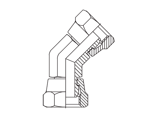 A drawing of DABP14081 hydraulic adaptor.