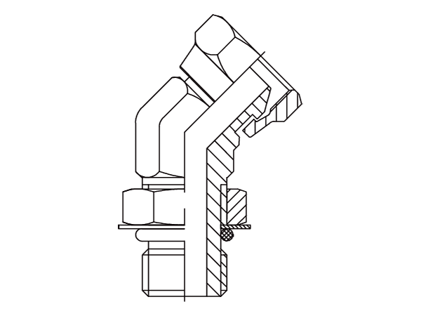 A drawing of DABP14525 hydraulic adaptor.