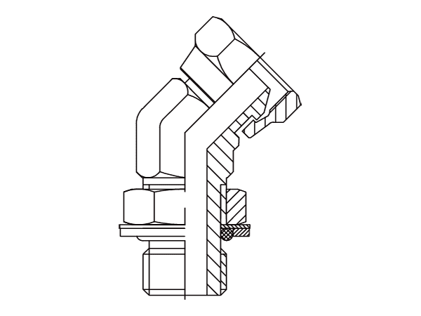 A drawing of DABP1452Q hydraulic adaptor.