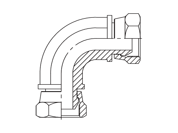 A drawing of DABP19081-B hydraulic adaptor.