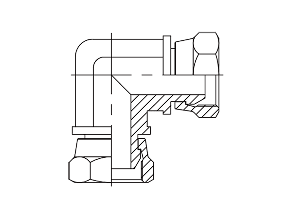 A drawing of DABP19081 hydraulic adaptor.