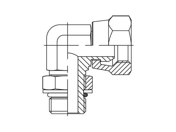A drawing of DABP19525 hydraulic adaptor.