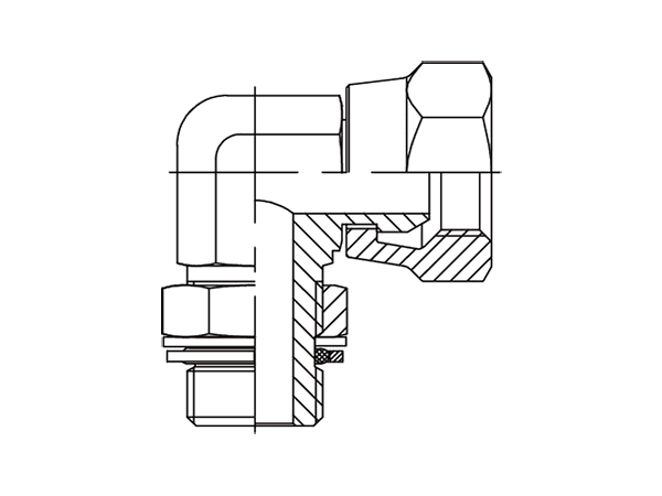 A drawing of DABP1952Q hydraulic adaptor.