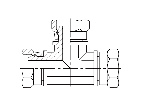 A drawing of DABP1T081 hydraulic adaptor.