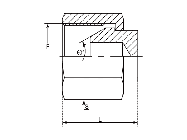 A drawing of DABP31000 hydraulic adaptor.