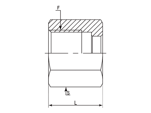 A drawing of DABPD0000 hydraulic adaptor.