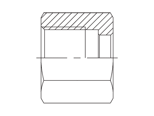 A drawing of DABPD0000 hydraulic adaptor.
