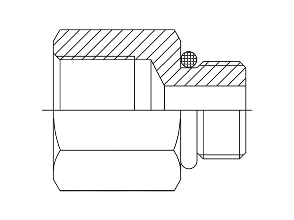 A drawing of DABPF1305 hydraulic adaptor.