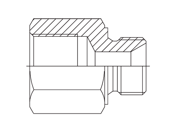 A drawing of DABPF152M hydraulic adaptor.