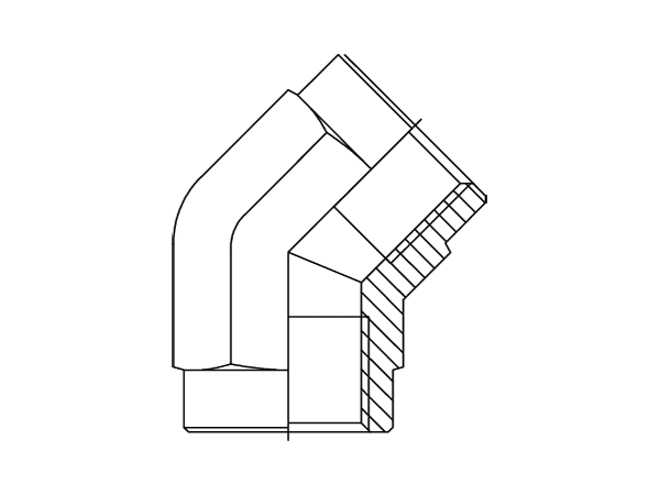 A drawing of DABPF405F hydraulic adaptor.