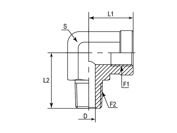 A drawing of DABPF907M hydraulic adaptor.