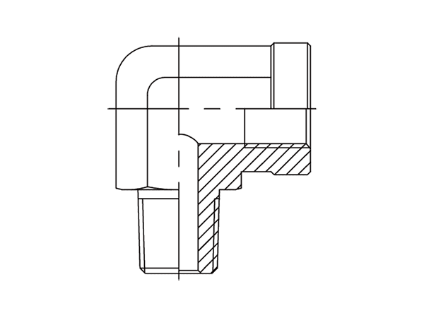 A drawing of DABPF907M hydraulic adaptor.