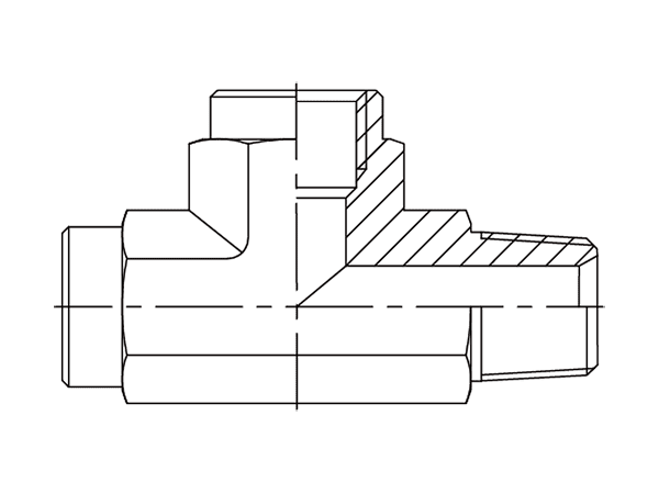A drawing of DABPFL07M hydraulic adaptor.