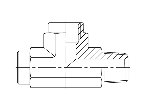 A drawing of DABPFL28M hydraulic adaptor.