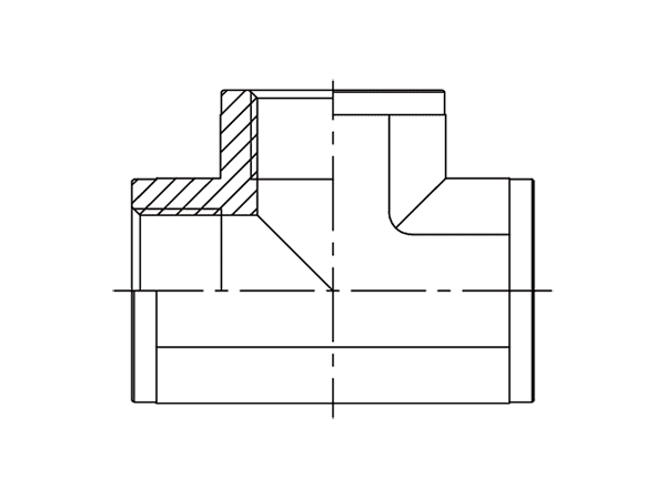 A drawing of DABPFT05F hydraulic adaptor.
