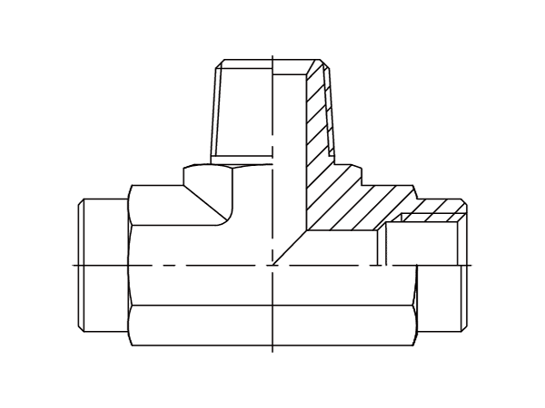 A drawing of DABPFT28M hydraulic adaptor.