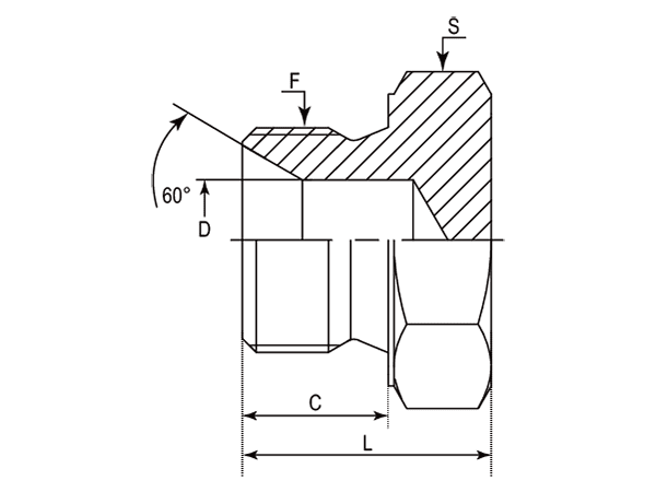A drawing of DABPM1000 hydraulic adaptor.