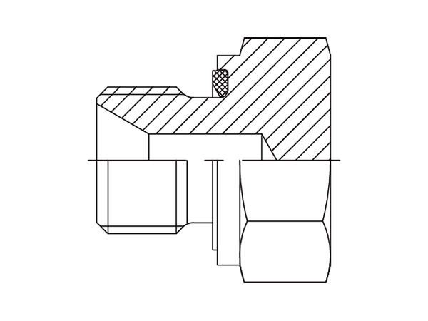 A drawing of DABPM1000-ED hydraulic adaptor.