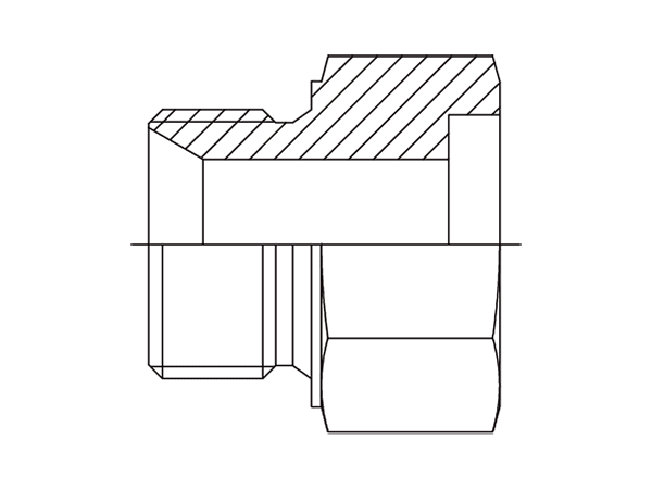 A drawing of DABPM100B hydraulic adaptor.