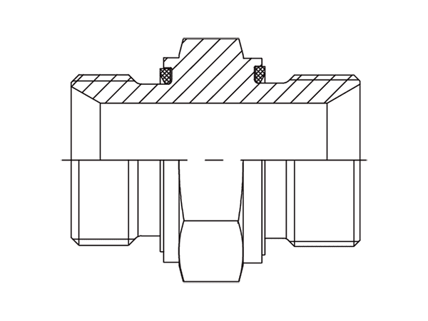 A drawing of DABPM105M-ED hydraulic adaptor.