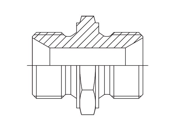 A drawing of DABPM105M hydraulic adaptor.