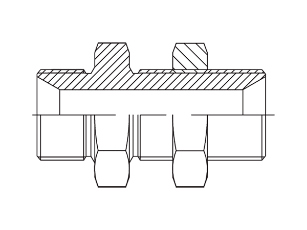 A drawing of DABPM105T hydraulic adaptor.