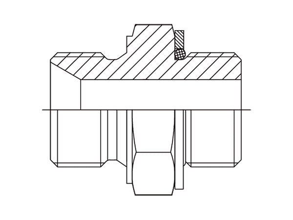 A drawing of DABPM106Q hydraulic adaptor.