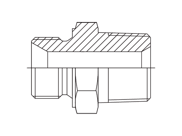 A drawing of DABPM128M hydraulic adaptor.