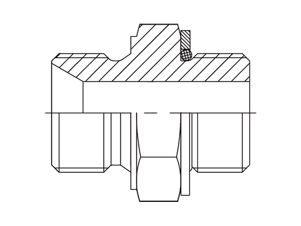 A drawing of DABPM152Q hydraulic adaptor.